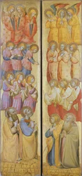 Panel izquierdo: San Pedro y San Pablo con ángeles; Panel derecho: Santiago y San Andrés con ángeles, c.1400